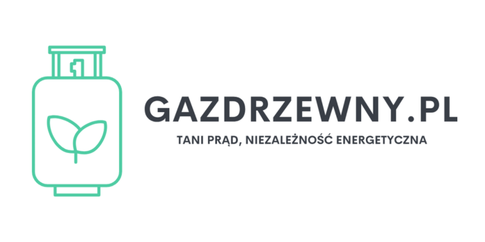 Logo gazdrzewny.pl. Butla z gazem